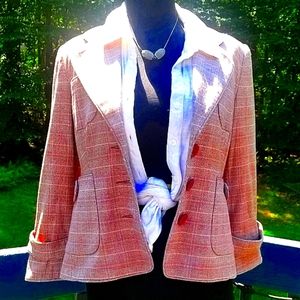 Boston Proper Plaid (Purple) Blazer